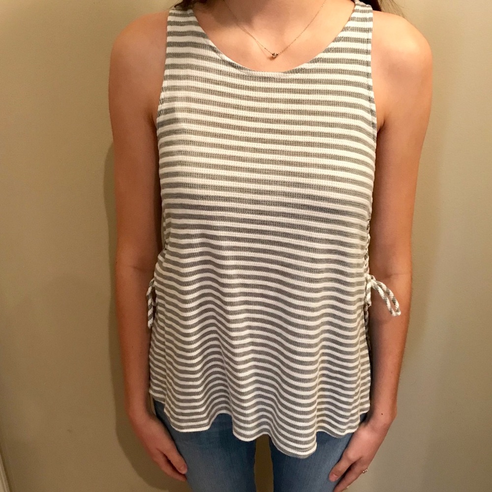 Grey/White striped tank